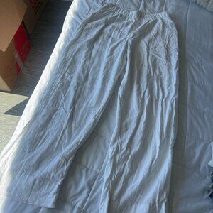 Abercrombie White Linen Pants with Waistband Size S Short